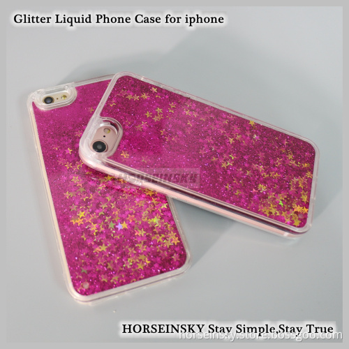 Bling Phone Case Hard PC Back Cover Glitter Liquid Phone Case for iphone